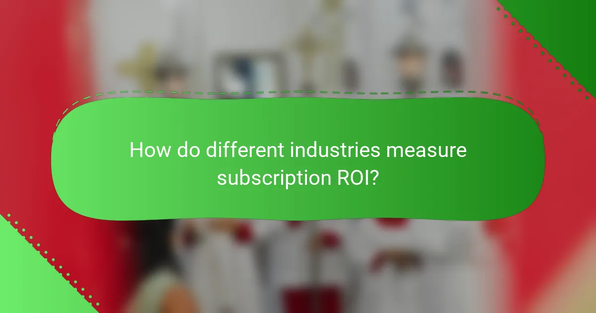 How do different industries measure subscription ROI?