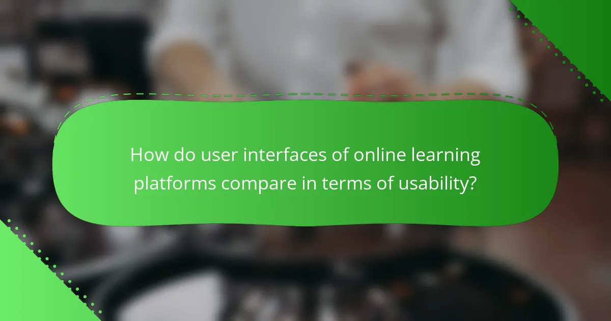 How do user interfaces of online learning platforms compare in terms of usability?