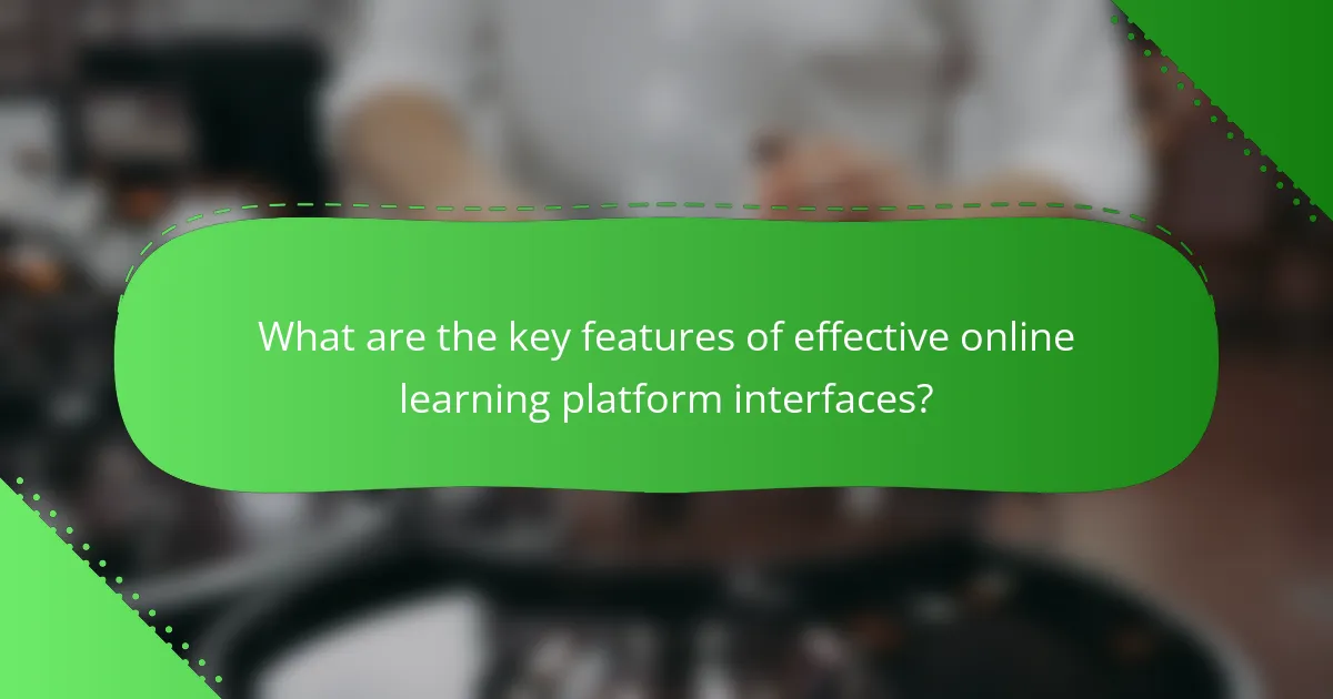 What are the key features of effective online learning platform interfaces?